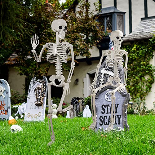 HOLYFUN 40" Skeleton Halloween Hanging Decorations for Outdoor and Indoor, Party Decor for Yard Patio Lawn Garden Haunted House