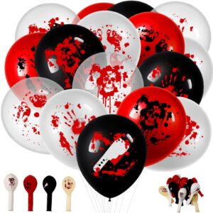 80 pcs halloween balloons 12 inch blood splatter horror movie balloons halloween birthday party decorations horror themed bloody latex balloons for scary halloween supplies decor, 4 styles