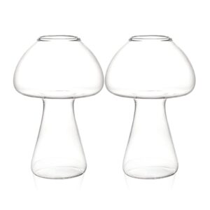 ZUDKSUY Cocktail Glasses Wine Glasses Set of 2 Mushroom Accessories Glasses 250ML Mushroom Accessories Glass Cup Personalised Wine Glasses