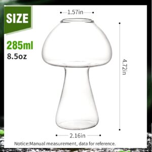 ZUDKSUY Cocktail Glasses Wine Glasses Set of 2 Mushroom Accessories Glasses 250ML Mushroom Accessories Glass Cup Personalised Wine Glasses