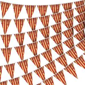 5 packs carnival circus party decorations halloween striped pennant banner bloody splatter carnival decor triangle bunting flag for carnival birthday halloween party decorations, 7.9 x 11.8 inches