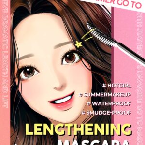 AMTS x Webtoon True Beauty, Natural Lengthening Black Mascara Volume and Length, Tubing Mascara Waterproof, Lash Extension, No Smudge, No Flaking, Korean Makeup Kbeauty Kdrama