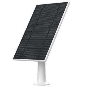 6w solar panel charging compatible with eufy solocam l40/l20/s40/3/3c only,with 13.1ft waterproof charging cable, ip65 weatherproof,includes secure wall mount(type-c connector)(white) (1)