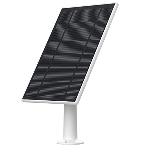 6W Solar Panel Charging Compatible with Eufy Solocam L40/L20/S40/3/3C Only,with 13.1ft Waterproof Charging Cable, IP65 Weatherproof,Includes Secure Wall Mount(Type-c Connector)(White) (1)