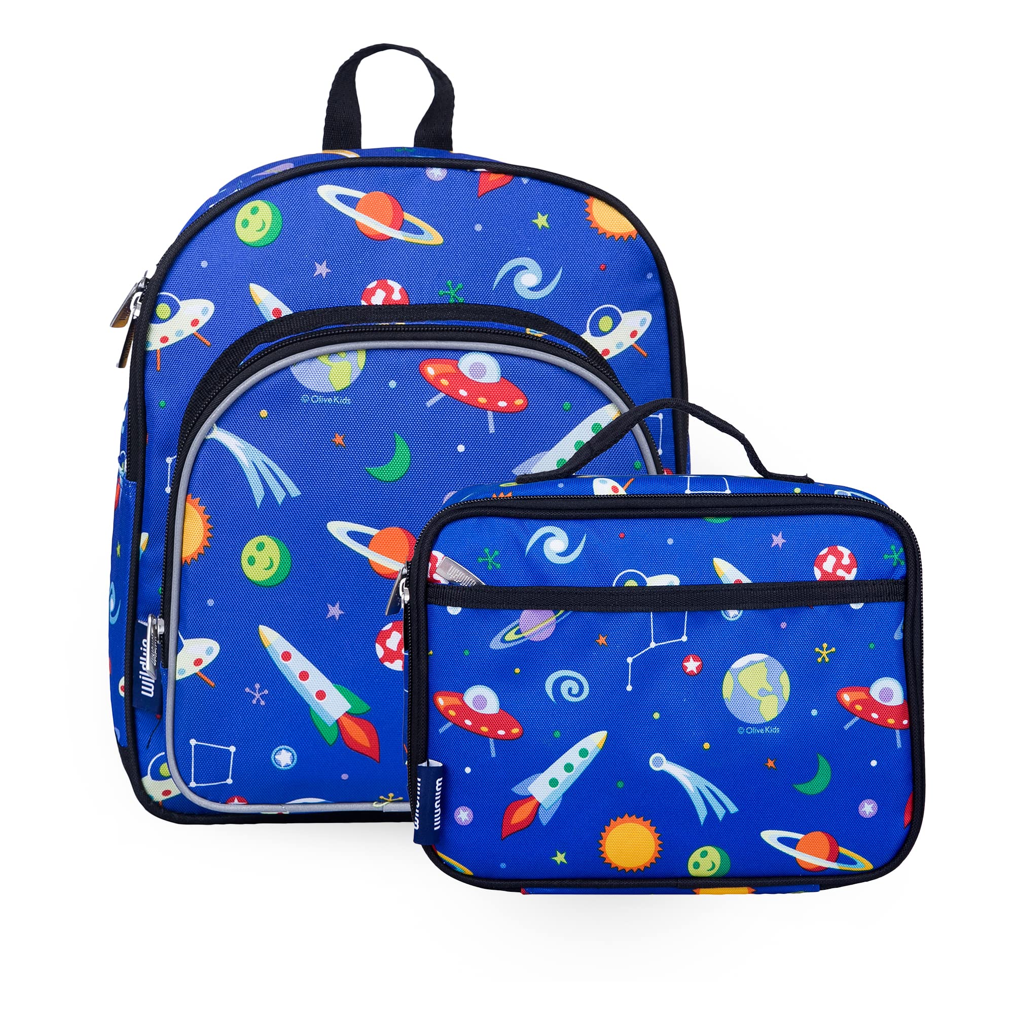 Wildkin 12 Inch Backpack Bundle with Insulated Lunch Box Bag (Out of this World)