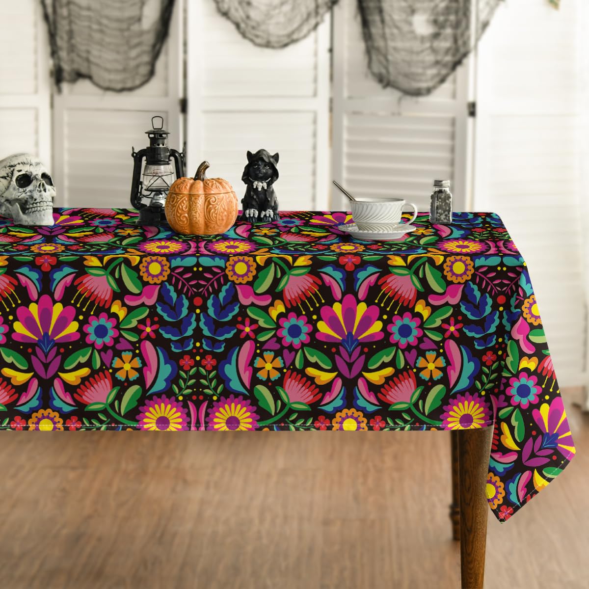 Horaldaily Mexico Tablecloth 60x84 Inch Rectangular, Cinco De Mayo Fiesta Washable Table Cover for Party Picnic Dinner Decor