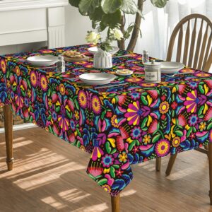 Horaldaily Mexico Tablecloth 60x84 Inch Rectangular, Cinco De Mayo Fiesta Washable Table Cover for Party Picnic Dinner Decor