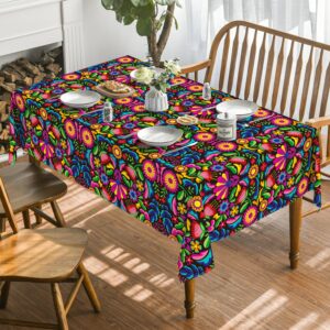 Horaldaily Mexico Tablecloth 60x84 Inch Rectangular, Cinco De Mayo Fiesta Washable Table Cover for Party Picnic Dinner Decor