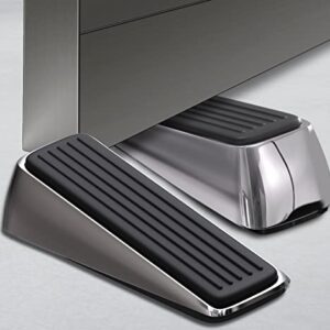 Wedge Door Stoppers for Bottom of Door: 2 Pack Heavy Duty Door Holder Metal & Rubber Door Stop, Anti-slip Floor Mount Door Stopper Keeps Your Door Open, Doorstops for Home Office Dorm Classroom Garage