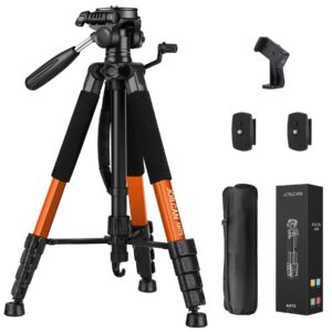 joilcan tripod camera tripods, 74" tripod for camera cell phone video photography, heavy duty tall camera tripod stand, professional travel dslr tripods compatible with canon iphone, max load 15 lb