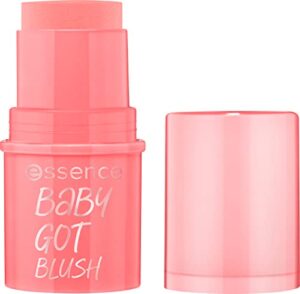 essence | baby got blush | easy to apply & blend pigmented cream blush stick | vegan & cruelty free | free from gluten, parabens, & microplastic particles (20 | peaches & cream)
