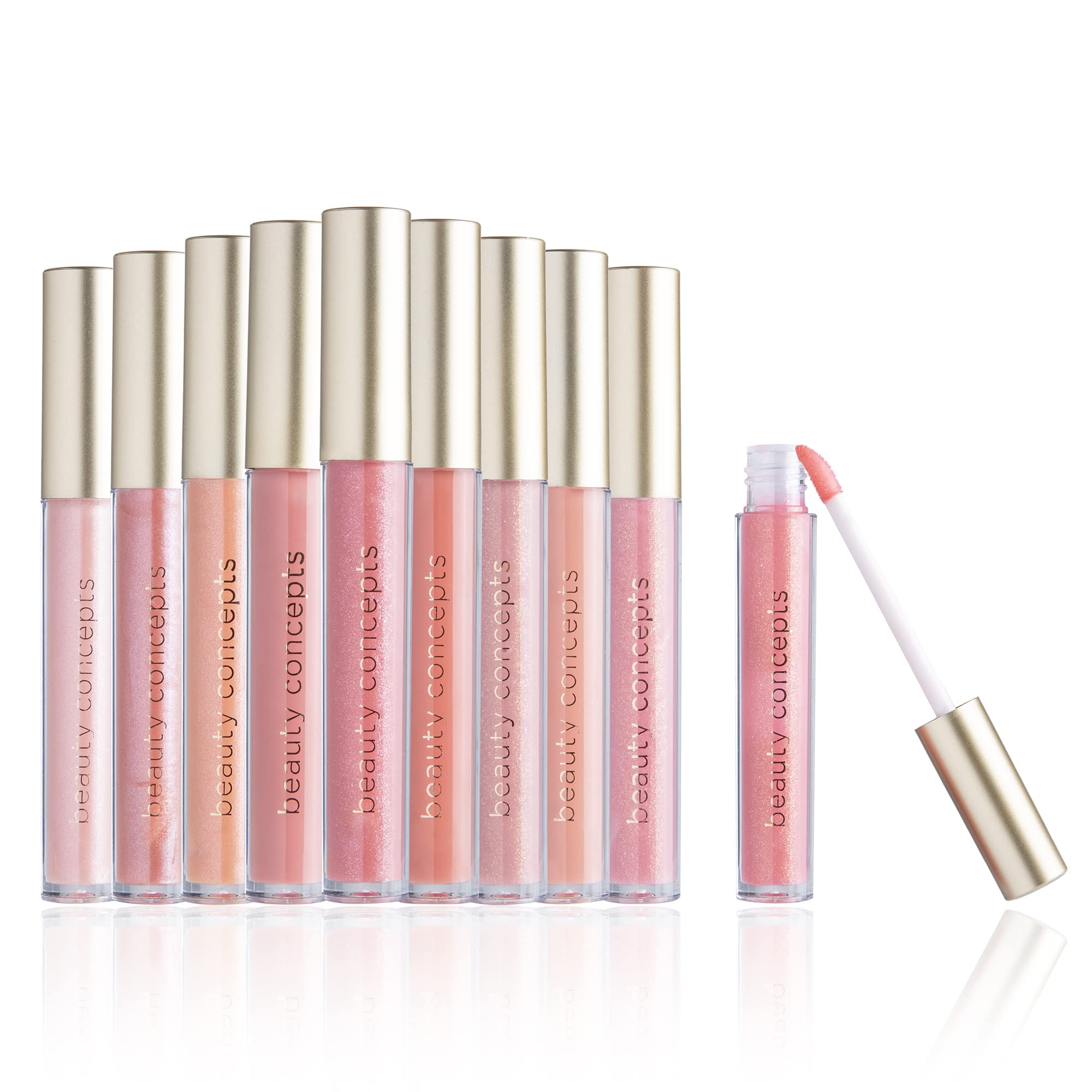 Beauty Concepts Lip Gloss Collection- 10 Piece Lip Gloss Set in Pink Colors - Comes in Box