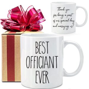dnuiyses funny wedding officiant mug, present to that special person performing the marriage ceremony mug for couple, best officiant ever mug gifts from bride & groom, thank you for marrying us mug
