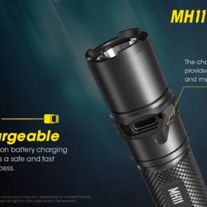 Nitecore MH11 Rechargeable Flashlight, 1000 Lumen LED EDC Compact Pocket Light with LumenTac Organizer