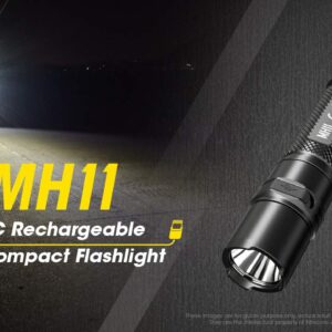 Nitecore MH11 Rechargeable Flashlight, 1000 Lumen LED EDC Compact Pocket Light with LumenTac Organizer