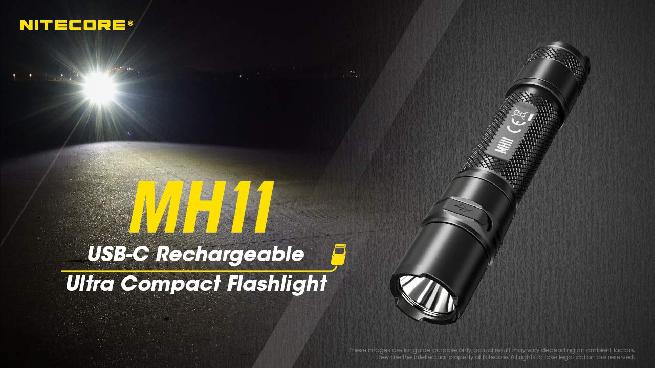 Nitecore MH11 Rechargeable Flashlight, 1000 Lumen LED EDC Compact Pocket Light with LumenTac Organizer