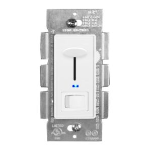 maxxima dimmer electrical light switch - featuring blue indicator light, led compatible, 3-way/single pole use, 600 watt max, dimmable lamp and lighting control