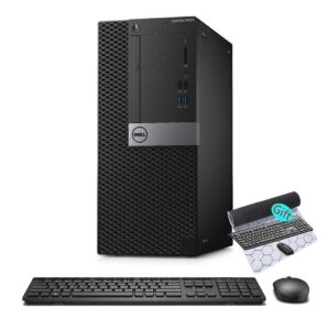 dell 5050 mini tower desktop intel i7-6700 up to 4.00ghz 32gb ddr4 new 1tb nvme ssd + 2tb hdd built-in ax200 wi-fi 6 bt dual monitor support wireless keyboard and mouse win10 pro (renewed)
