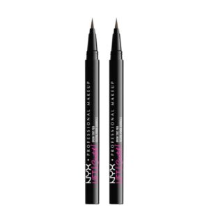 nyx professional makeup lift & snatch eyebrow tint pen, ash brown (pack of 2)