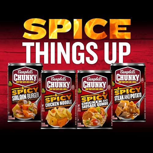 Campbell's Chunky Soup, Spicy Chicken Noodle Soup, 16.1 Oz Can (Case of 8)