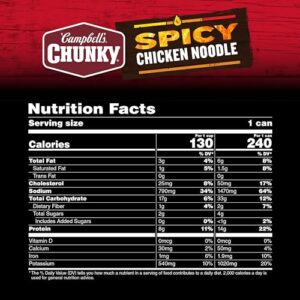 Campbell's Chunky Soup, Spicy Chicken Noodle Soup, 16.1 Oz Can (Case of 8)