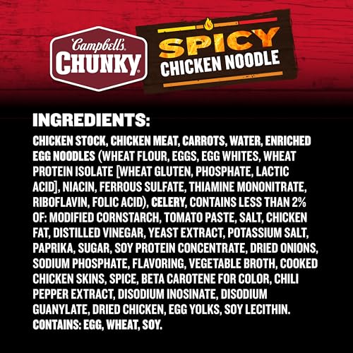 Campbell's Chunky Soup, Spicy Chicken Noodle Soup, 16.1 Oz Can (Case of 8)