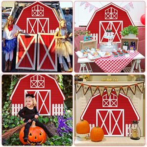 Haooryx Farm Theme Trunk Or Treat Decorations Banner for Cars, Red Farmhouse Car Trunk Decoration Backdrop Banner Waterproof Archway Garage Door Car Decor for Cars, SUVs, Halloween Outdoor Supplies