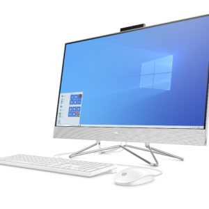 HP All-in-One Desktop Computer, 11th Generation Intel Core i5-1135G7 Processor, Intel Iris Xe Graphics, 8 GB RAM, 256 GB SSD, Windows 10 Home (27-dp1006, Natural Silver) (Renewed)