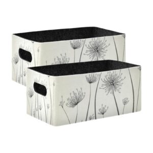 kcldeci dandelion floral home foldable collapsible storage box bins shelf basket cube organizer set of 2