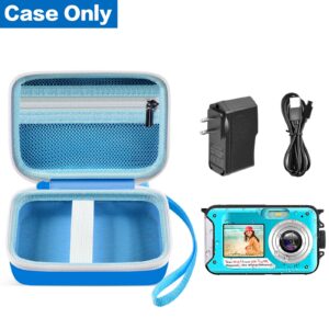 Digital Camera Case Compatible with CAMKORY/for YISENCE/for VAHOIALD/for Kodak Pixpro/for Canon PowerShot ELPH 180 190/ for Sony DSCW800 DSCW830 Kids Camera with SD Card and Cable -Blue