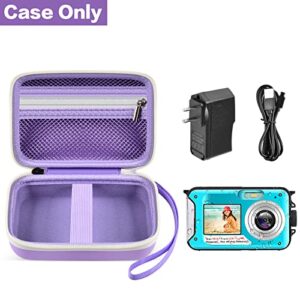 GWCASE Digital Camera Case Compatible with CAMKORY/for YISENCE/for VAHOIALD/for Kodak Pixpro/for Canon PowerShot ELPH 180 190/ for Sony DSCW800 DSCW830 Kids Camera with SD Card and Cable -Purple