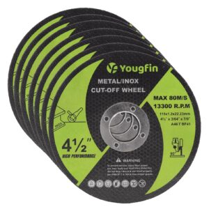 yougfin angle grinder cut off wheel - 4.5 inch wood, glass and metal cutter disc, ultra thick 3/64 inch, 25 pack cut off tool