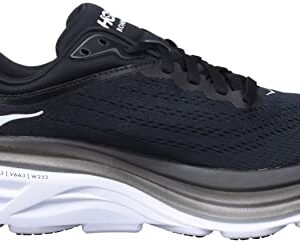 HOKA ONE ONE Women's Running Shoes, Black/White, 8 B (Medium)