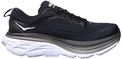 HOKA ONE ONE Women's Running Shoes, Black/White, 8 B (Medium)