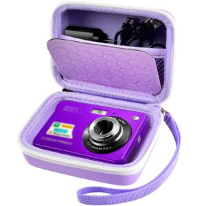 carrying & protective case for digital camera, abergbest 21 mega pixels 2.7" lcd rechargeable hd/kodak pixpro/canon powershot elph 180/190 / sony dscw800 / dscw830 cameras for travel - purple