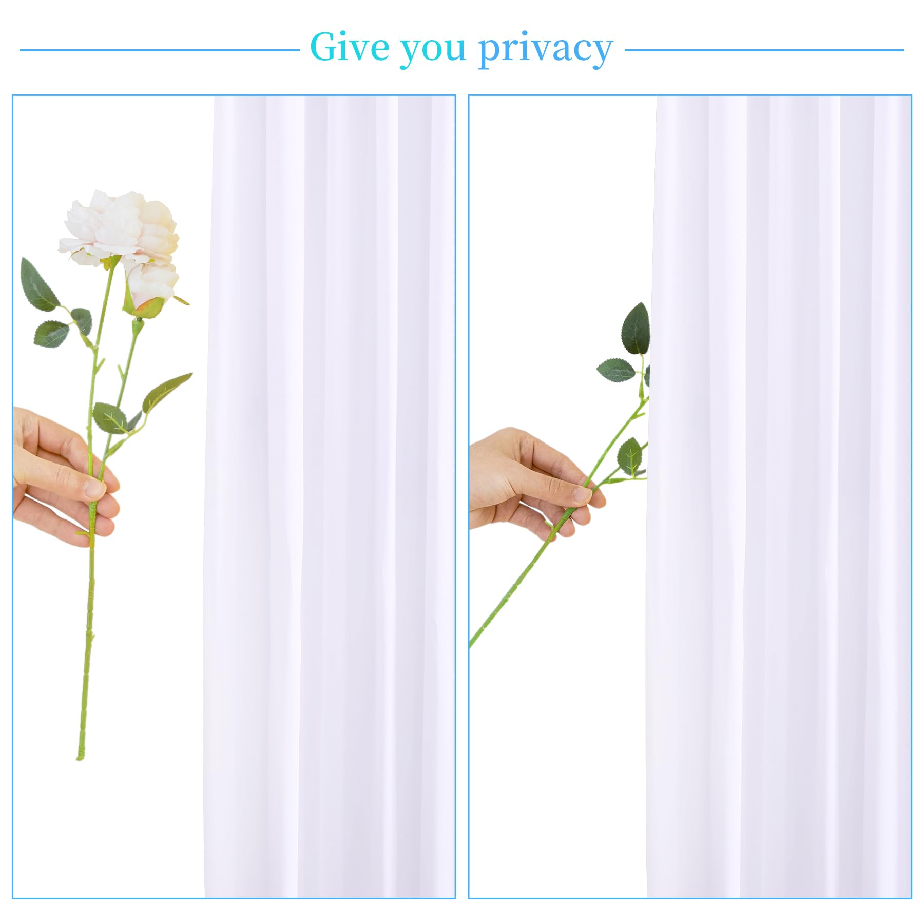 4 Panels White Backdrop Curtain for Parties Wedding Wrinkle Free White Photo Curtains Backdrop Drapes Fabric Decoration for Baby Shower 20ft(W) x 10ft(H)