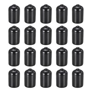 dmiotech 20 pack 3/8" id black screw thread protectors rubber end caps bolt covers for screw bolt furniture pipe