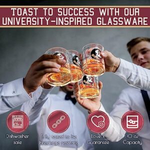 Florida State University Whiskey Glass Set (2 Low Ball Glasses) - Contains Full Color Seminoles Logo & Campus Map - Osceola and Renegade Gift Idea for College Grads & Alumni - Glassware