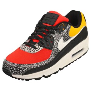 nike womens air max 90 dc9446-001 shoes, black/phantom-chile red-pollen, 7