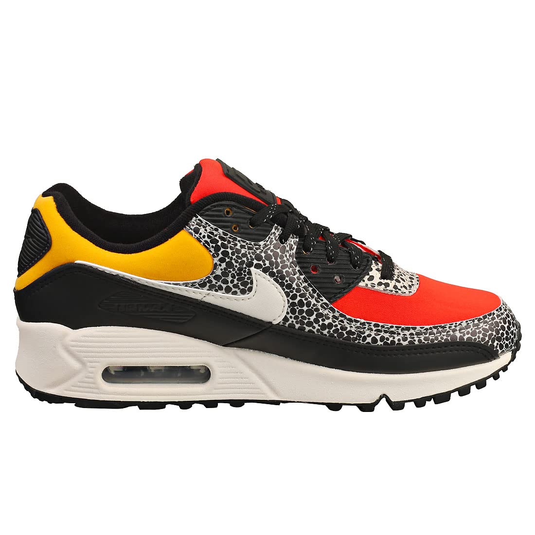 Nike womens AIR MAX 90 DC9446-001 shoes, Black/Phantom-chile Red-pollen, 7