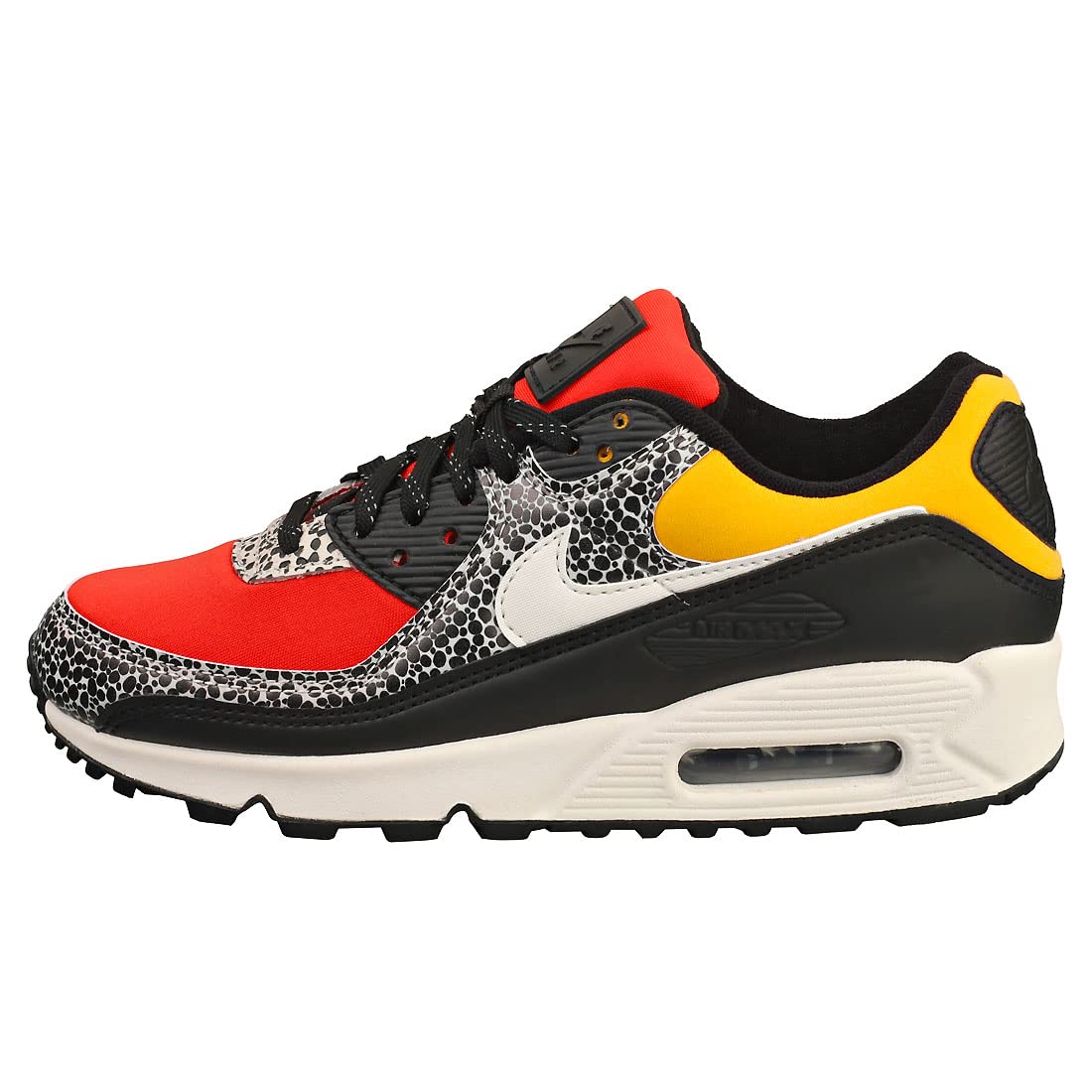 Nike womens AIR MAX 90 DC9446-001 shoes, Black/Phantom-chile Red-pollen, 7