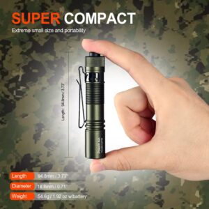 ACEBEAM Pokelit AA Rechargeable Mini Flashlight with Clip, 550 High Lumens Pocket EDC, Super Bright Small Flashlight, 90+ High CRI Led for Camping,Hiking,Everyday Use(Dark Green)