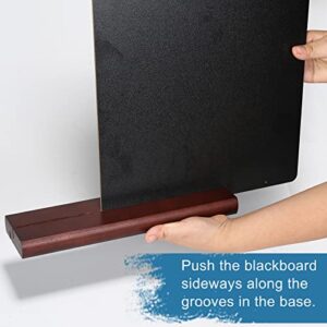 11.7x16.5 Inch Tabletop Chalkboard with Wood Base, Menu Chalkboard Stand, Message Board, Bar and Special Event Decorations, Hanging Double-Sided Chalkboard Sign for DIY Home Decoration-Walnut