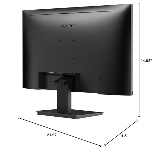 KOORUI 22 Inch Computer Monitor, FHD 1080P VA Desktop Display, 75HZ Ultra Thin Bezel/Eye Care/Ergonomic Tilt, HDMI VGA Ports LED Monitor for PC, VESA