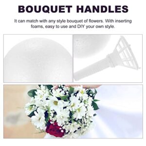 KESYOO 2 Sets Bouquet Material Bridal Bouquets for Bride Boquette Holders Wedding Bouquet Holder Bouquet of Flowers Wedding Foams Bouquet Holders White Cascade Plastic Wedding Flowers