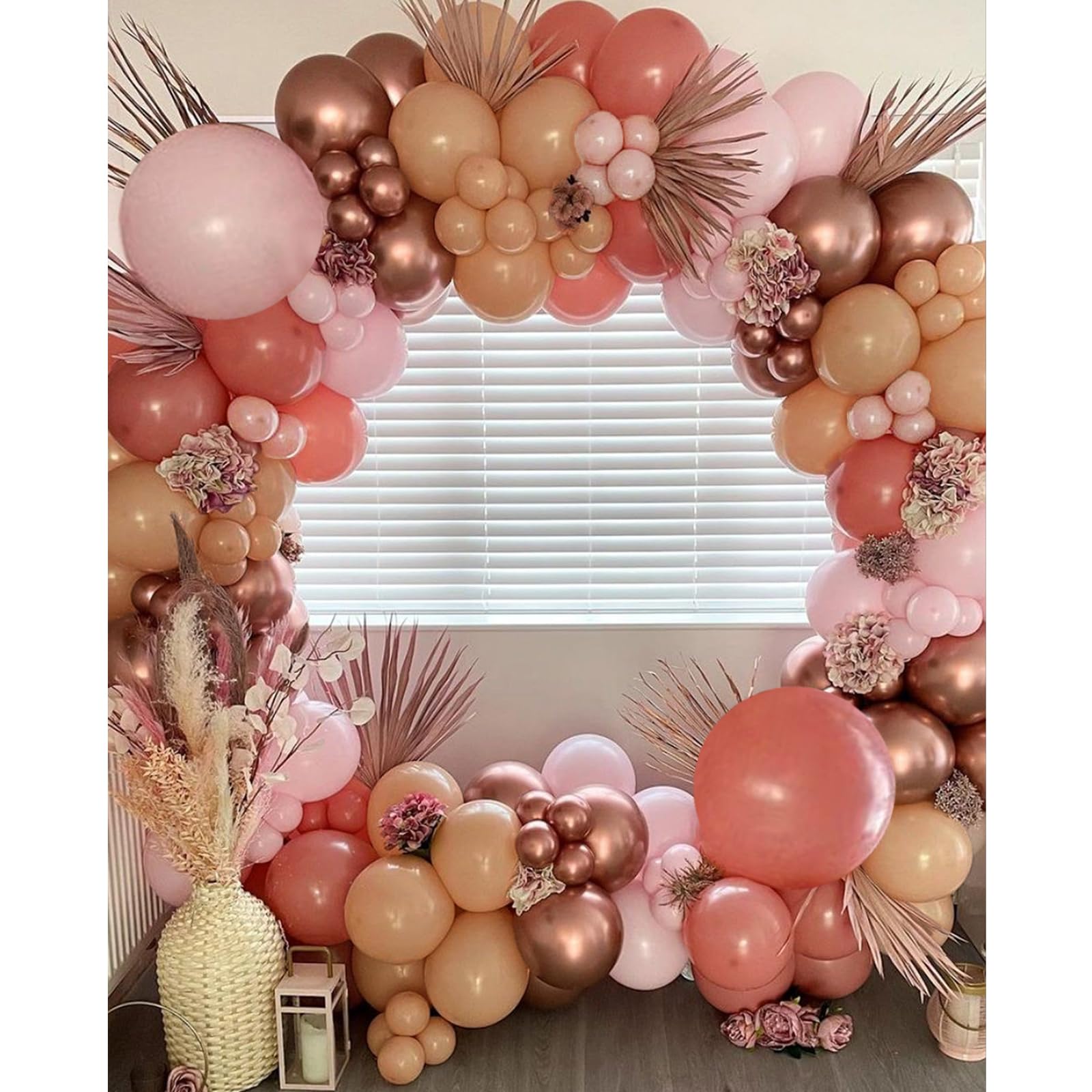 Sheretty Boho Balloon Garland 125 Pcs Dusty Rose Pink Balloon Arch Kit Baby Shower Decorations for Girl for Wedding Birthday Party Supplies