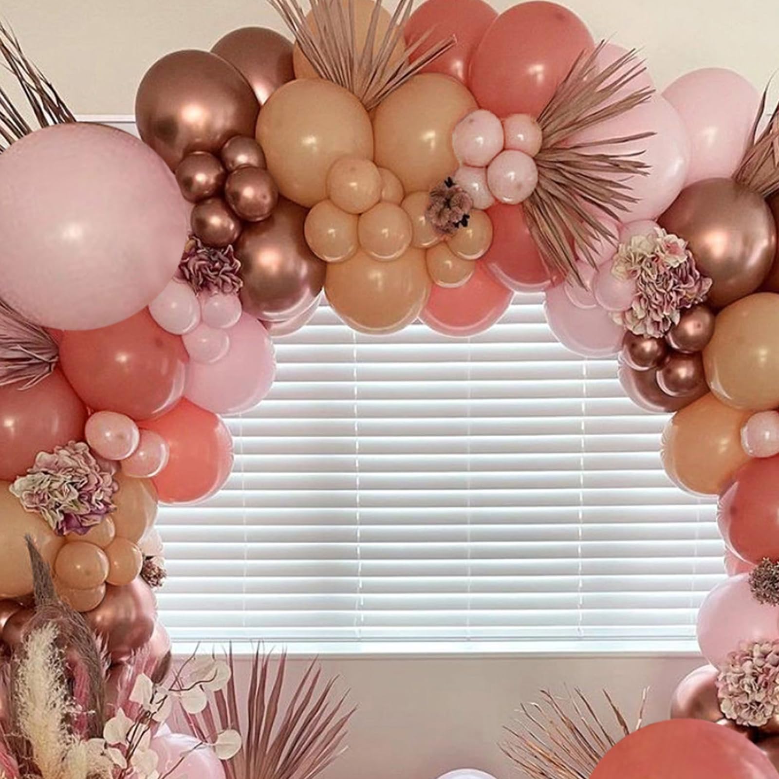 Sheretty Boho Balloon Garland 125 Pcs Dusty Rose Pink Balloon Arch Kit Baby Shower Decorations for Girl for Wedding Birthday Party Supplies