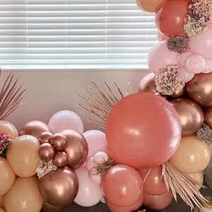 Sheretty Boho Balloon Garland 125 Pcs Dusty Rose Pink Balloon Arch Kit Baby Shower Decorations for Girl for Wedding Birthday Party Supplies