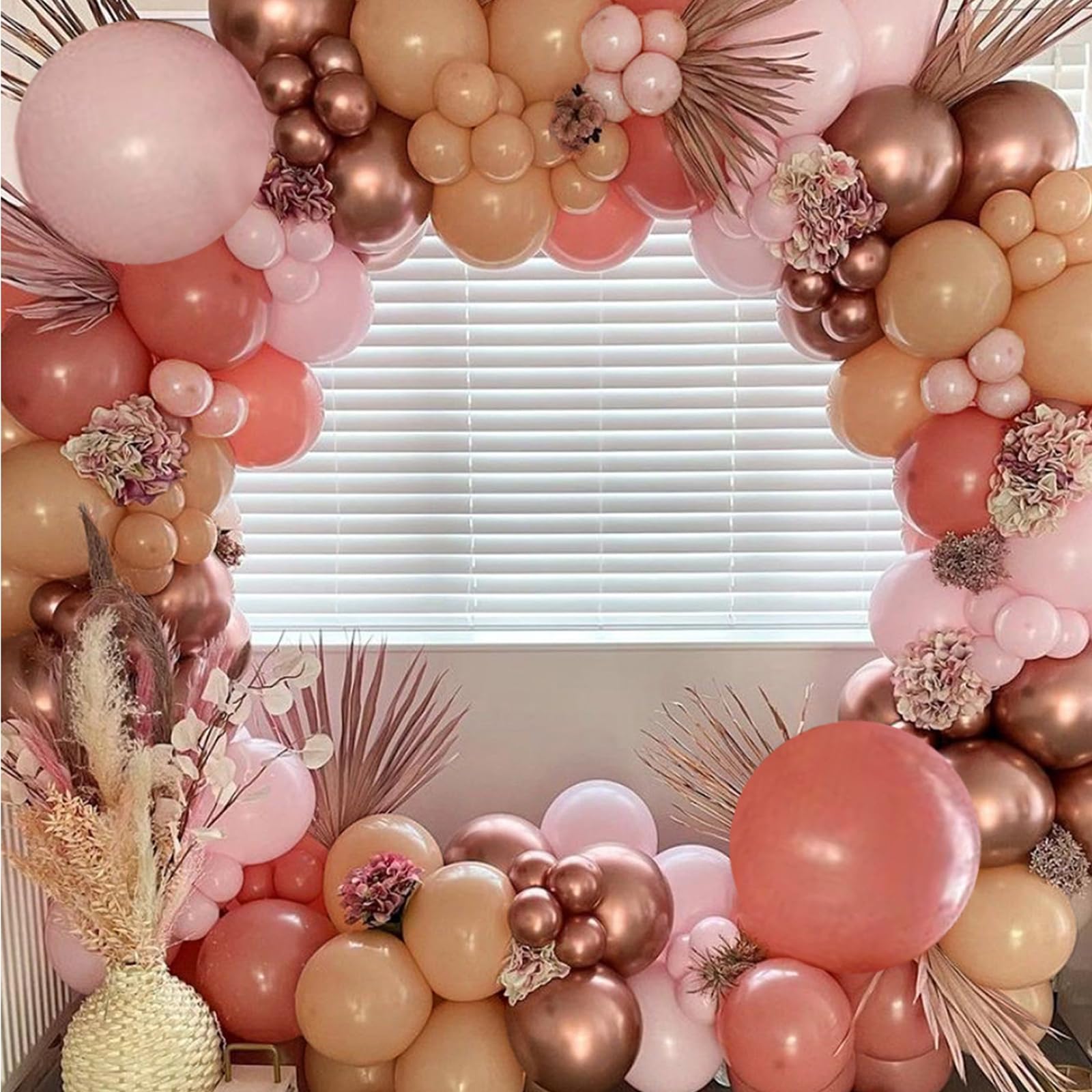 Sheretty Boho Balloon Garland 125 Pcs Dusty Rose Pink Balloon Arch Kit Baby Shower Decorations for Girl for Wedding Birthday Party Supplies