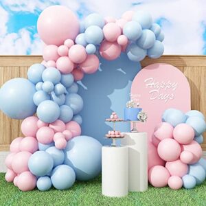 blue pink balloon arch kit, 100pcs pink blue garland kit for gender reveal, birthday party balloons mit 18" 12" latex balloons, decoration for boy girl baby shower, engagement, bridal, anniversary